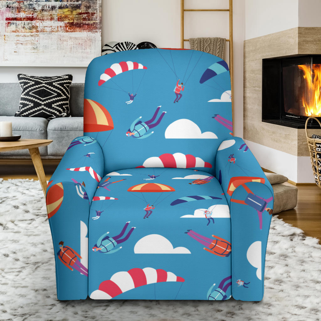 Skydiver Print Design LKS306 Recliner Slipcover with Pocket