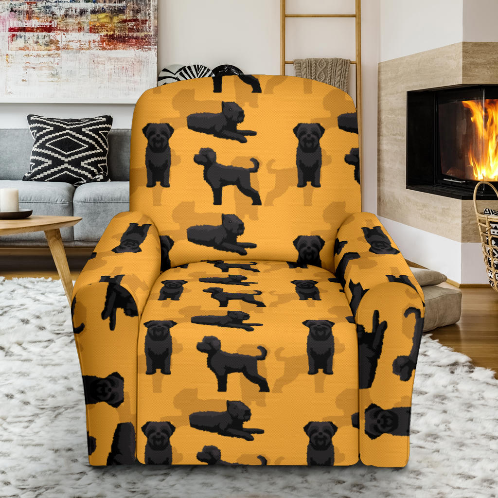 Bouviers des Flandres Pattern Print Design 01 Recliner Slipcover with Pocket