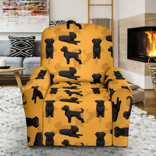 Bouviers des Flandres Pattern Print Design 01 Recliner Slipcover with Pocket