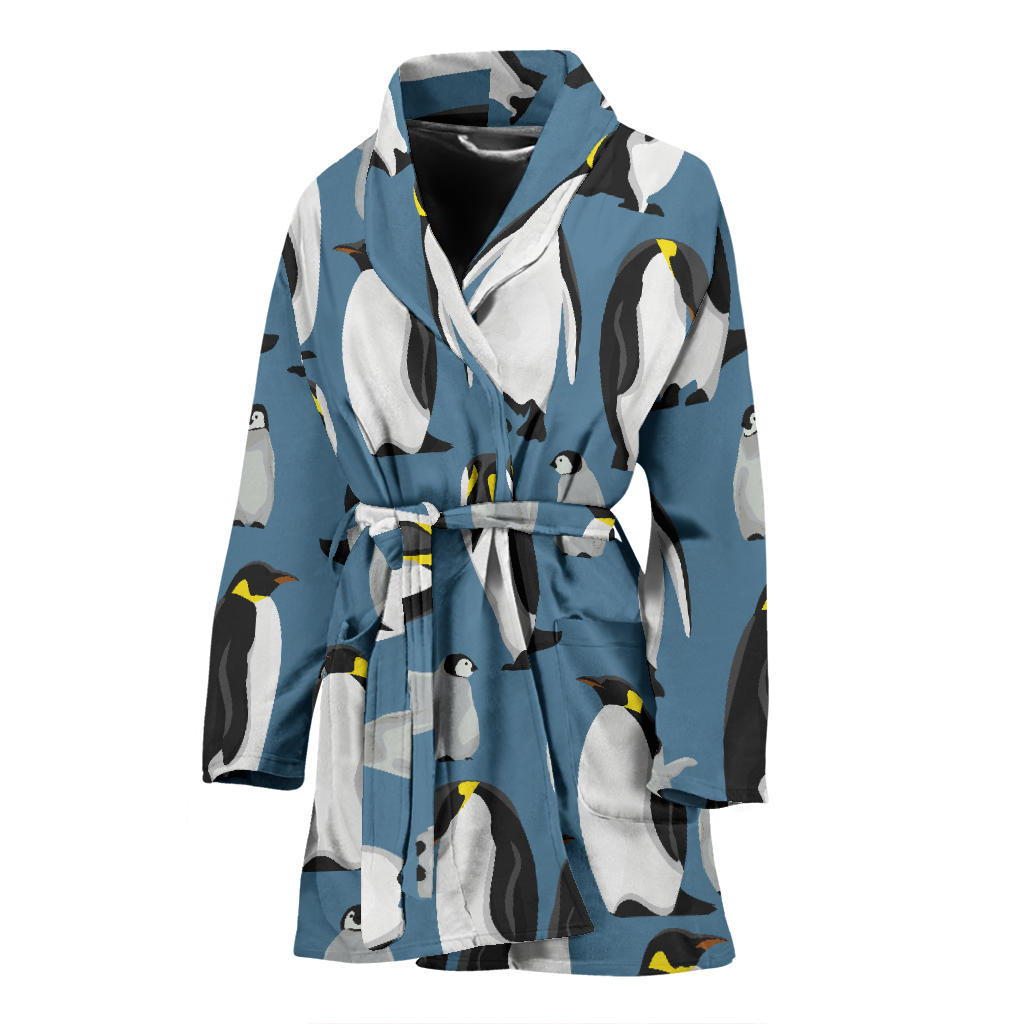 Penguin Pattern Print Design A03 Women Bathrobe