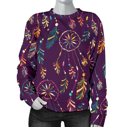 Dream Catcher Boho Design Women Long Sleeve Sweatshirt