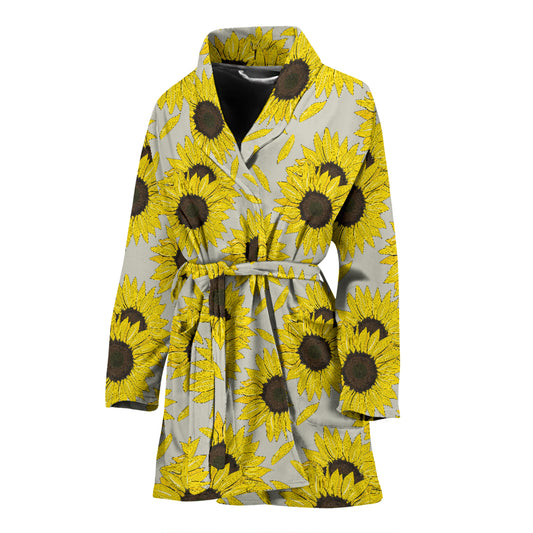Sunflower Print Design LKS309 Women Bathrobe