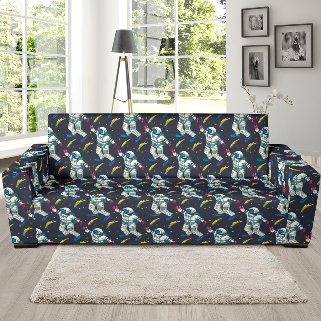 Astronaut Pattern Print Design 04 Sofa Slipcover