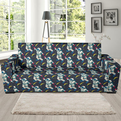 Astronaut Pattern Print Design 04 Sofa Slipcover