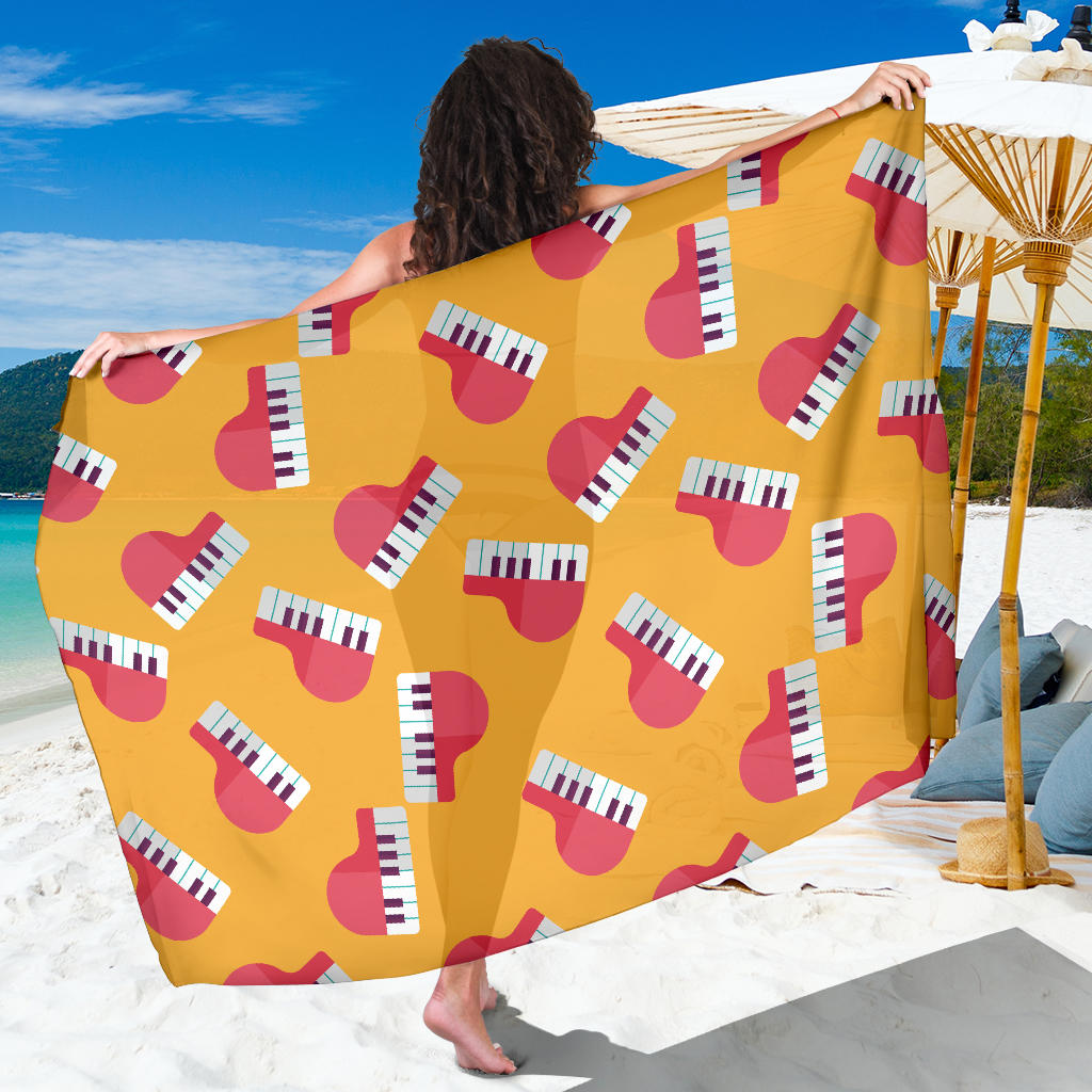 Piano Pattern Print Design 02 Sarong Pareo Wrap