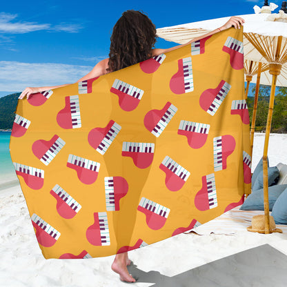 Piano Pattern Print Design 02 Sarong Pareo Wrap