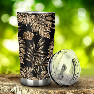 Brown Tropical Palm Leaves Tumbler