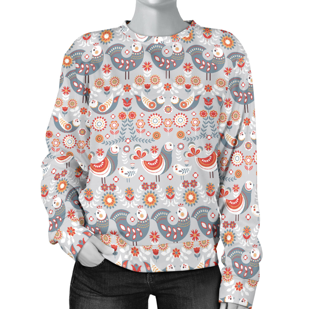 Swedish Nordic Design Print Women Long Sleeve Sweatshirt
