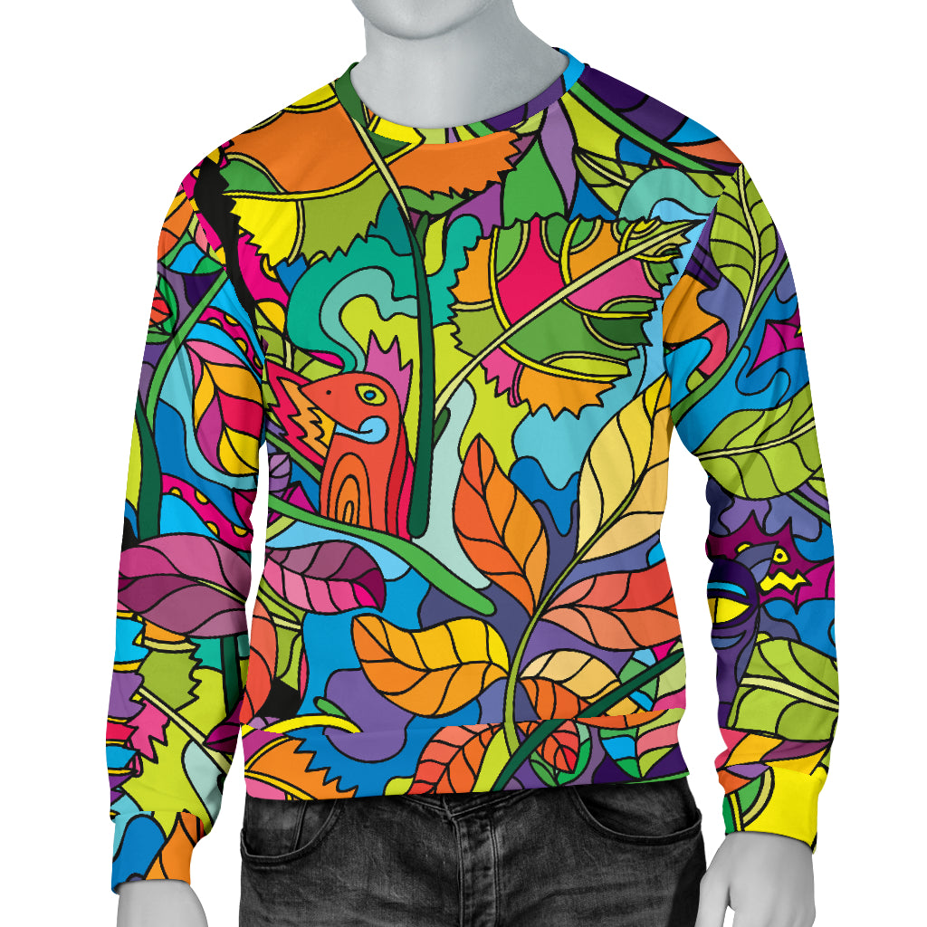 Psychedelic Trippy Flower Print Men Long Sleeve Sweatshirt