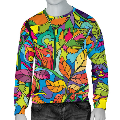 Psychedelic Trippy Flower Print Men Long Sleeve Sweatshirt