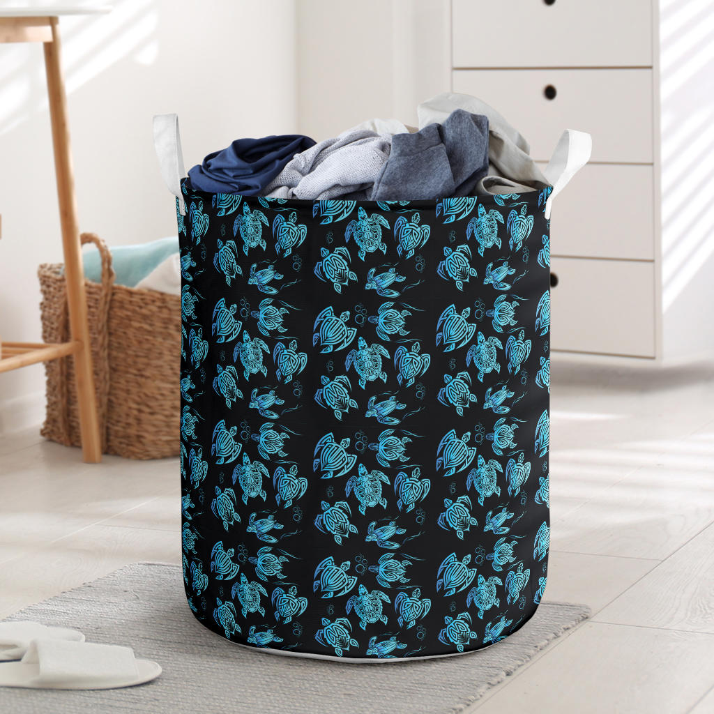 Tribal Turtle Polynesian Themed Design Laundry Basket