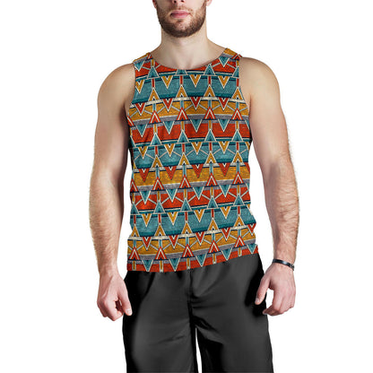 Kente Print African Design Themed Men Tank Top