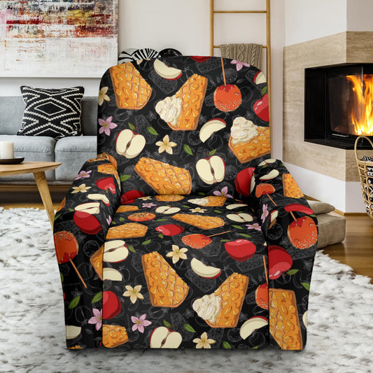 Apple Pie Pattern Print Design 01 Recliner Slipcover with Pocket