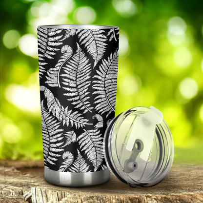 Fern Leave Black White Print Pattern Tumbler