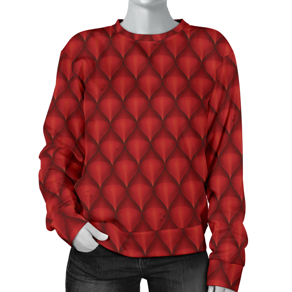 Dragons Red Skin Texture Women Long Sleeve Sweatshirt