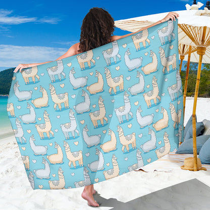Alpaca Pattern Print Design 06 Sarong Pareo Wrap