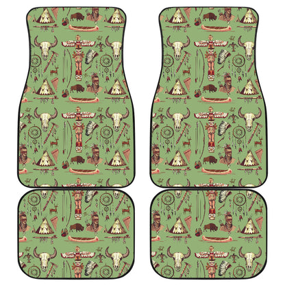 Native Indian Themed Design Print Car Floor Mats Front Back