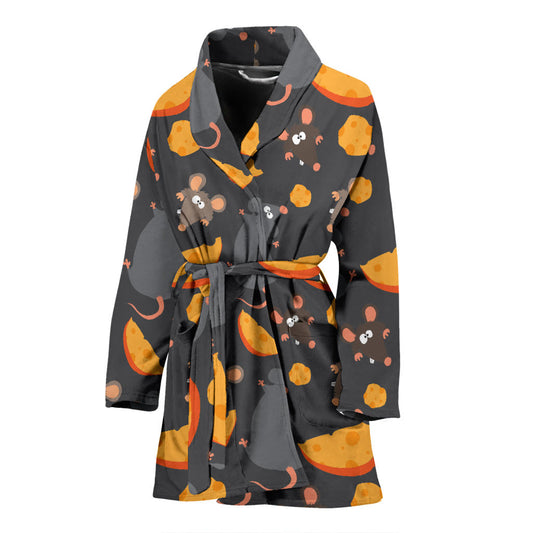 Rat Pattern Print Design 04 Women Bathrobe