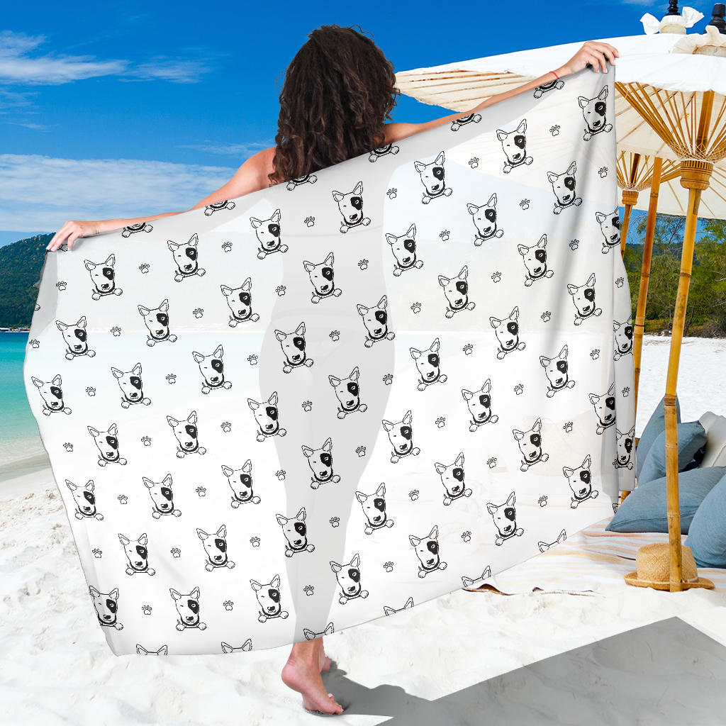 Bull Terriers Pattern Print Design 06 Sarong Pareo Wrap