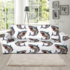 Great White Shark Pattern Print Design 03 Sofa Slipcover