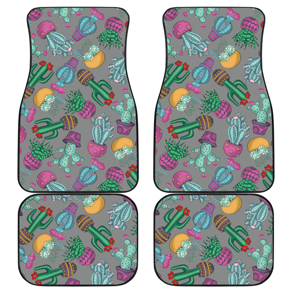 Cactus Colorful Print Pattern Car Floor Mats Front Back