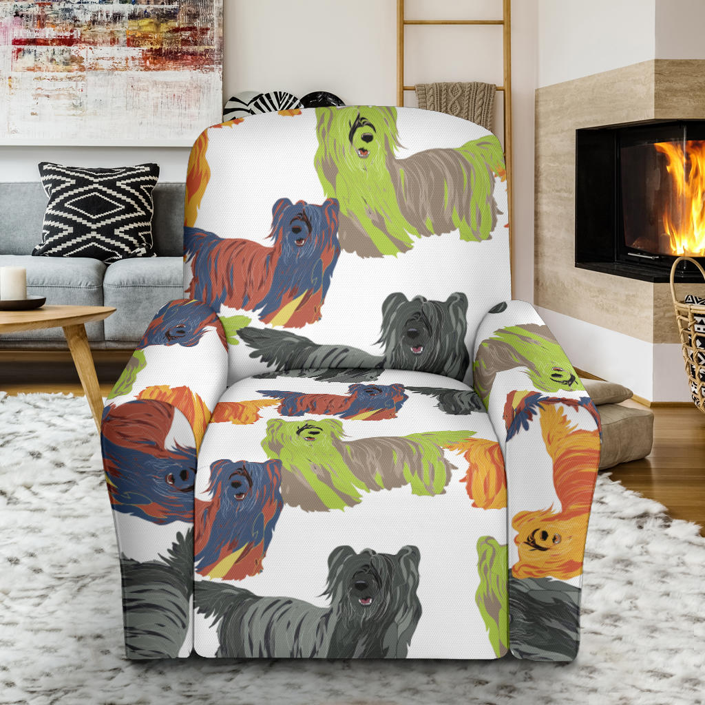Skye Terriers Print Design LKS301 Recliner Slipcover with Pocket