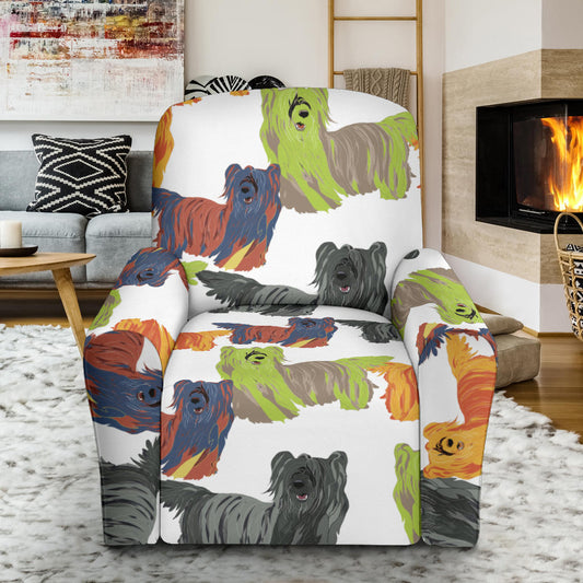 Skye Terriers Print Design LKS301 Recliner Slipcover with Pocket