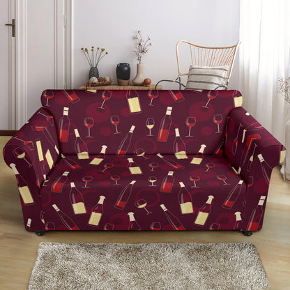 Wine Themed Print Design LKS302 Loveseat Couch Slipcover