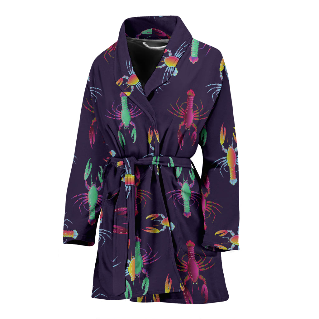 Lobster Print Design LKS402 Women Bathrobe