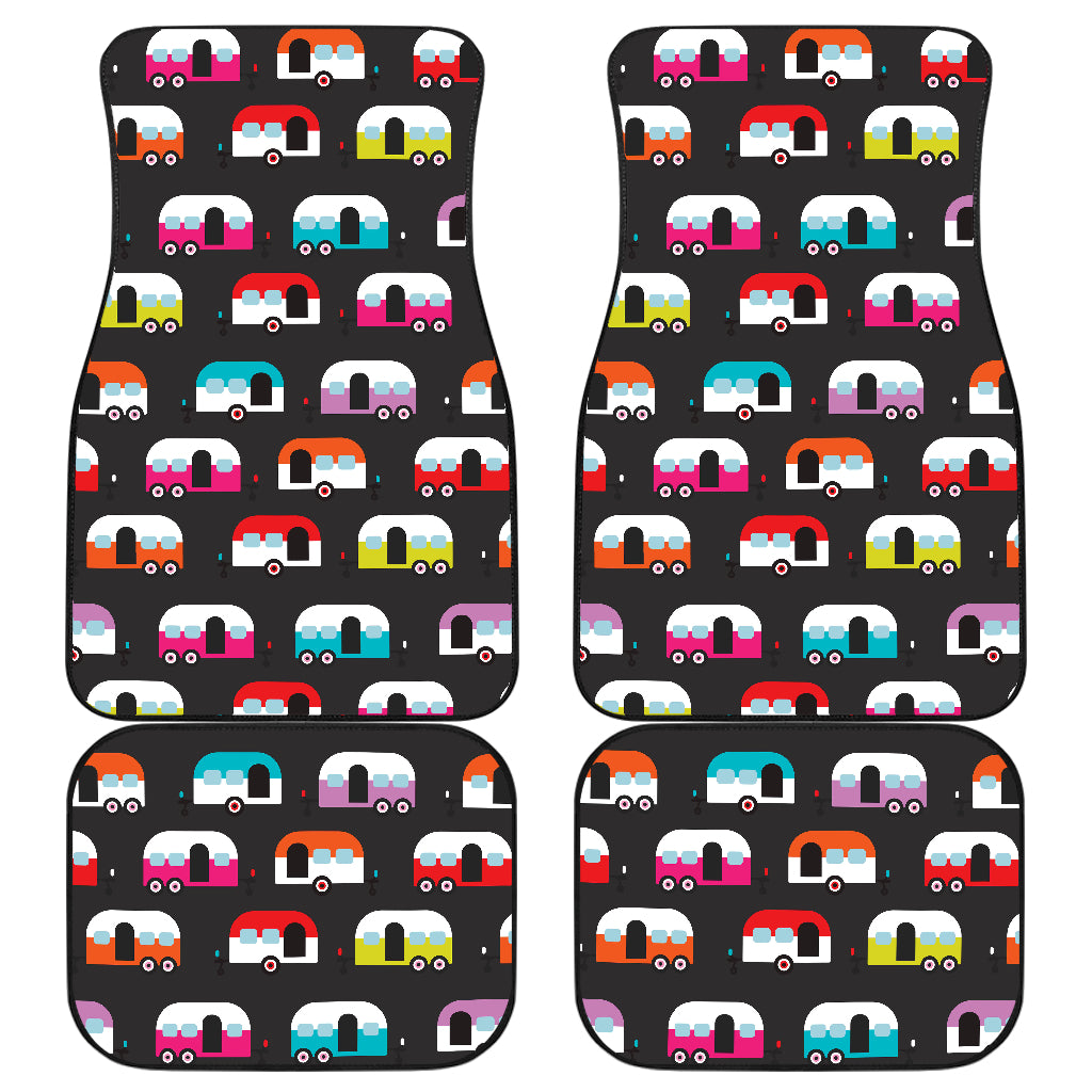 Camper Caravan Pattern Car Floor Mats Front Back