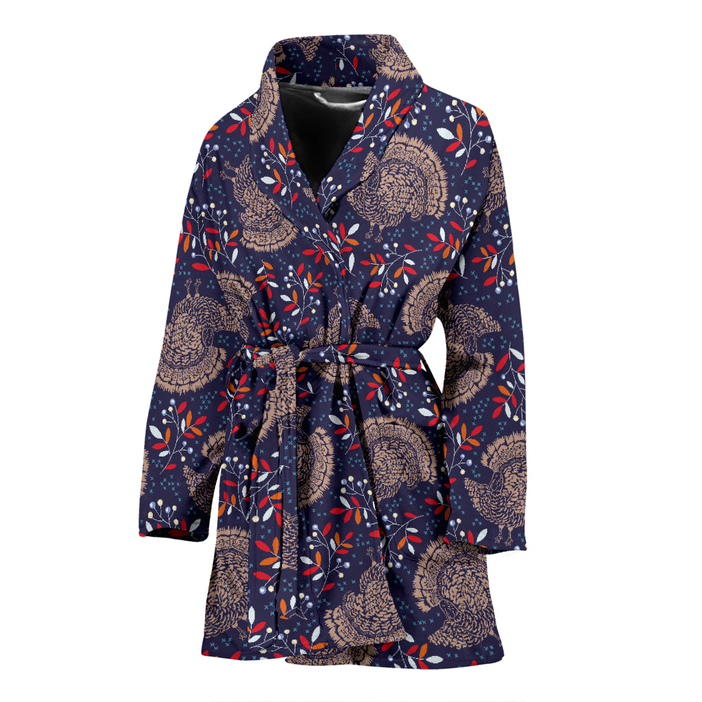 Turkey Print Design LKS401 Women Bathrobe