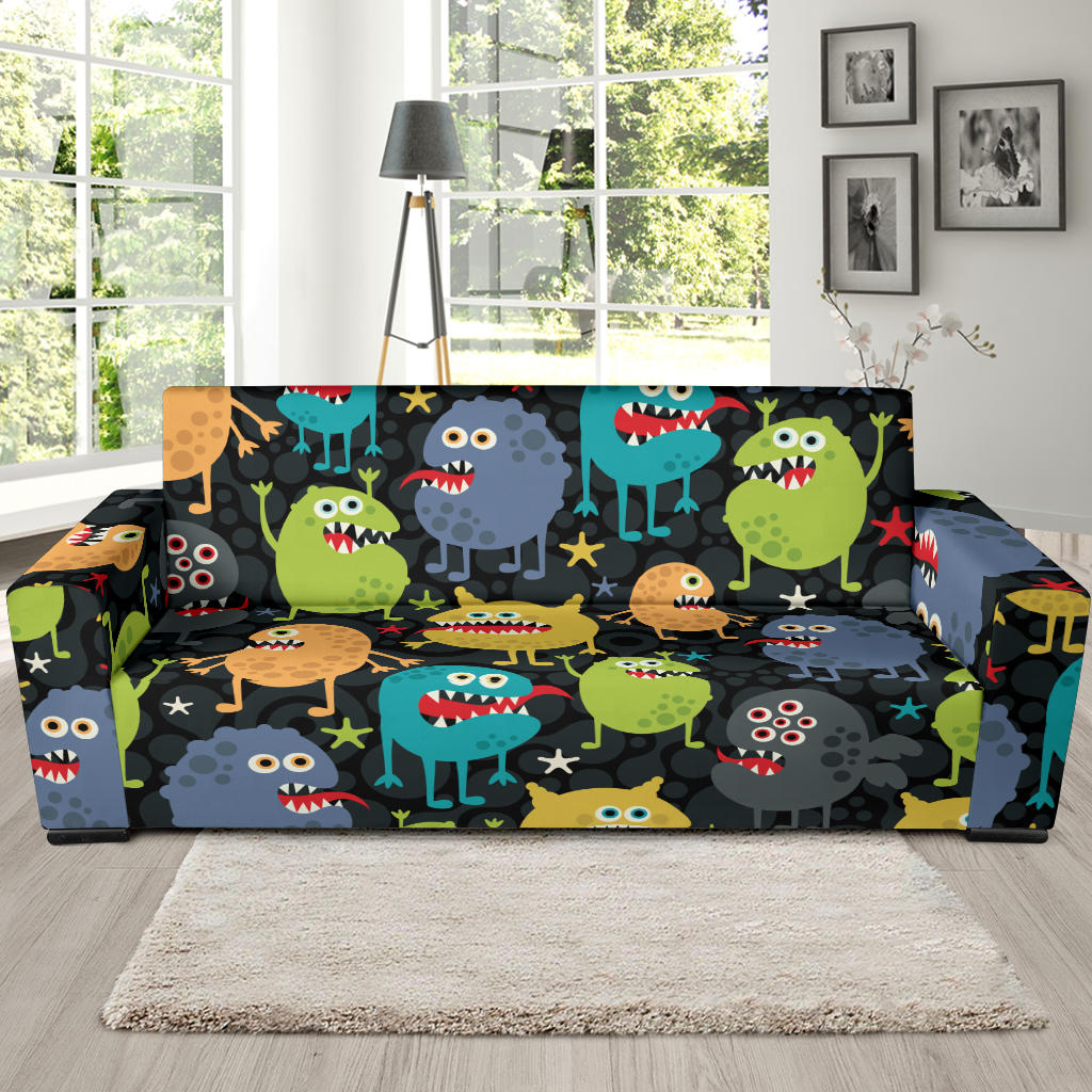 Monster Pattern Print Design 01 Sofa Slipcover