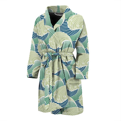 Wave Japan Style Print Design LKS302 Men Bathrobe