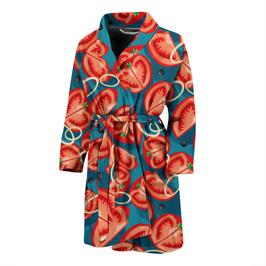Tomato Print Design LKS301 Men Bathrobe