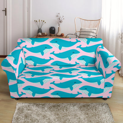 Whale Print Design LKS302 Loveseat Couch Slipcover