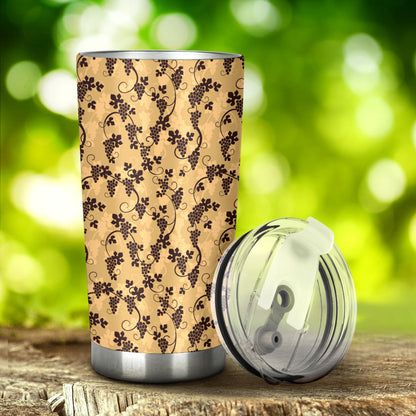 Wine Grape Design Print Tumbler