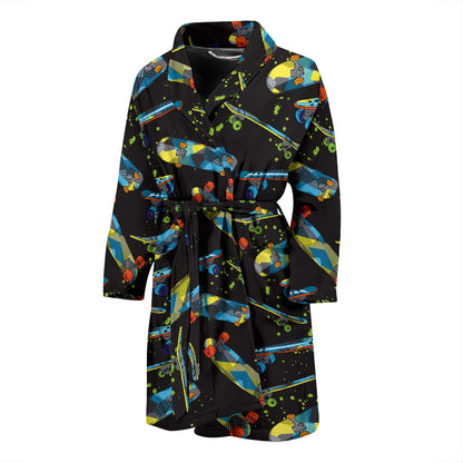 Skateboard Print Design LKS305 Men Bathrobe