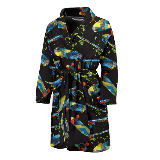 Skateboard Print Design LKS305 Men Bathrobe