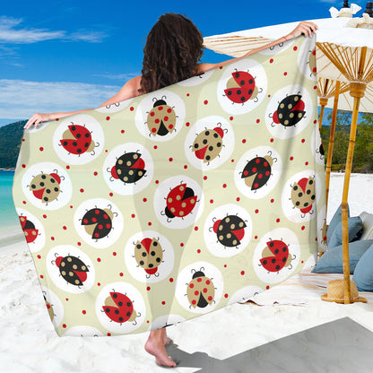 Ladybug Pattern Print Design 03 Sarong Pareo Wrap