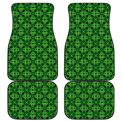 Celtic Green Neon Design Car Floor Mats Front Back
