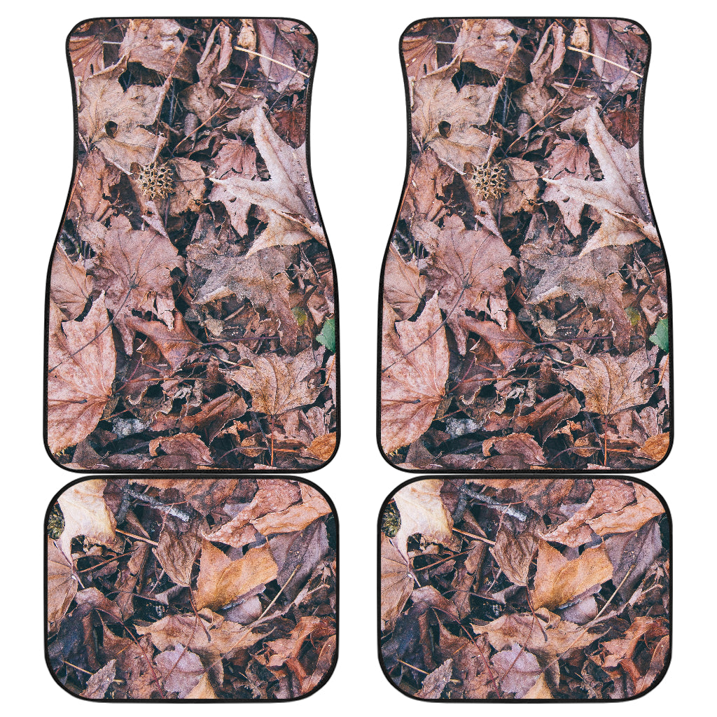 Camouflage Realistic Tree Leaf Print Car Floor Mats Front Back