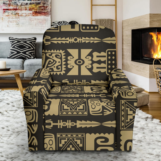 Mayan Pattern Print Design 03 Recliner Slipcover with Pocket