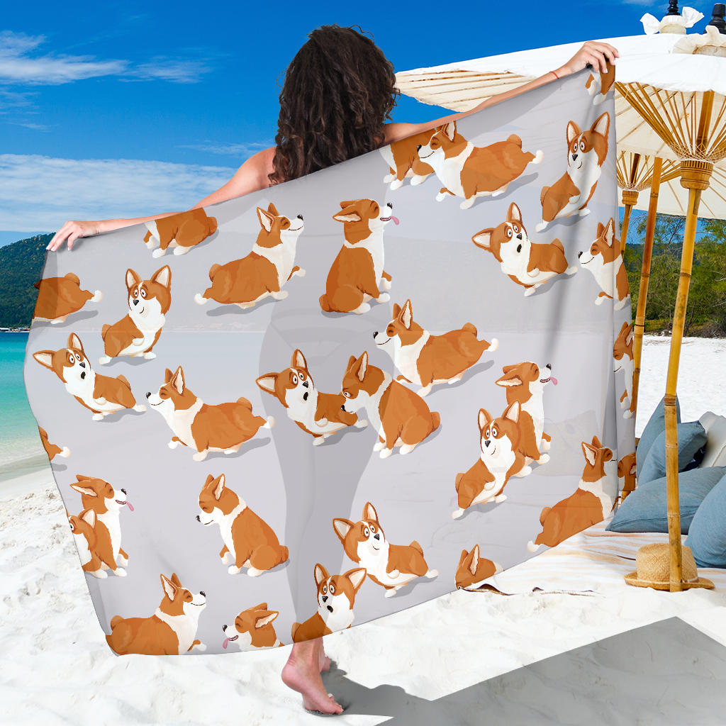 Pembroke Welsh Corgis Pattern Print Design A04 Sarong Pareo Wrap