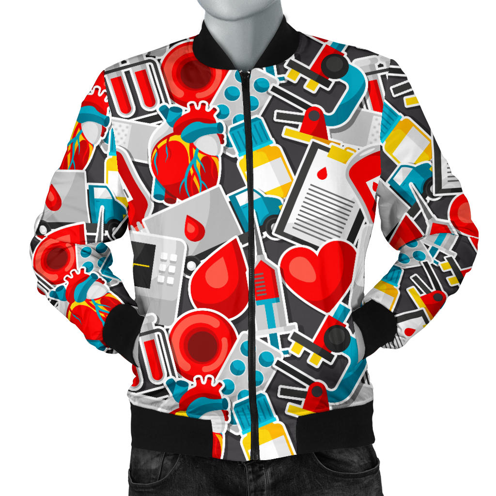 Phlebotomist Medical Themed Men Bomber Jacket
