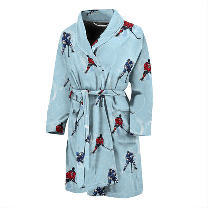 Hockey Player Print Design LKS302 Men Bathrobe