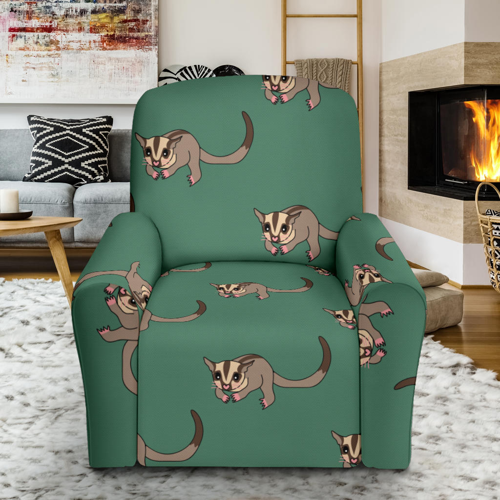 Sugar Glider Pattern Print Design 01 Recliner Slipcover with Pocket