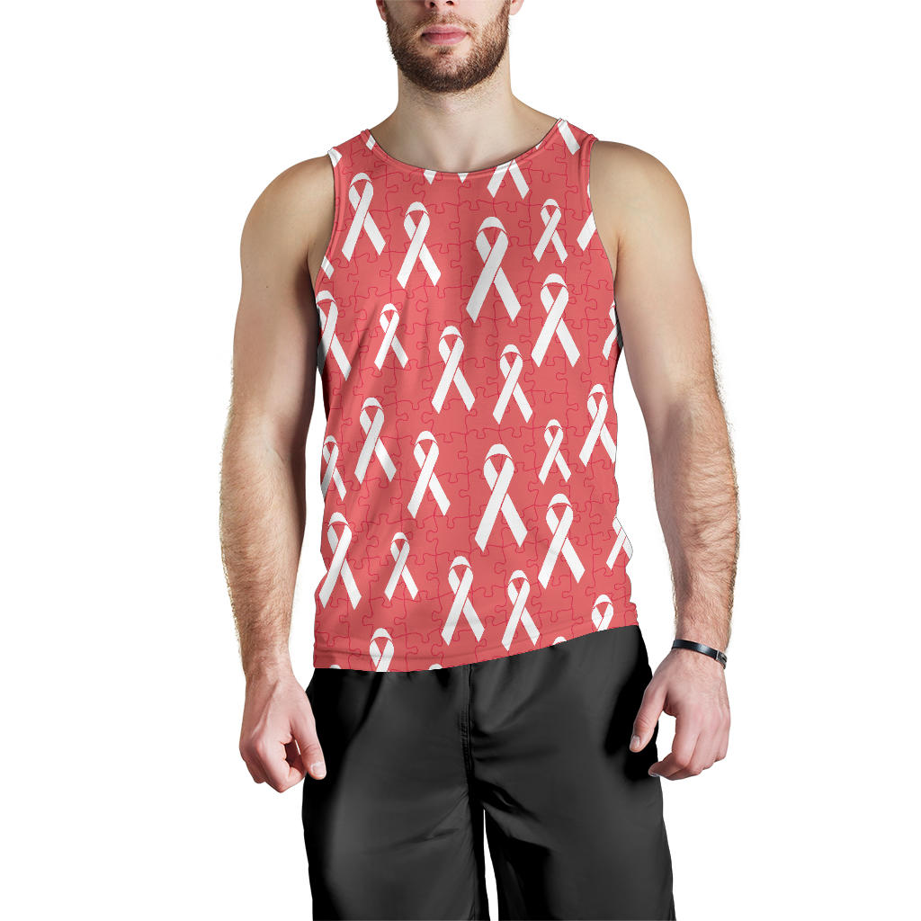 Autism Awareness Ribbon Design Print Men Tank Top