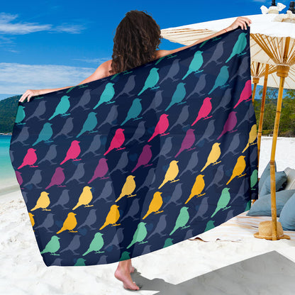 Birds Pattern Print Design 01 Sarong Pareo Wrap