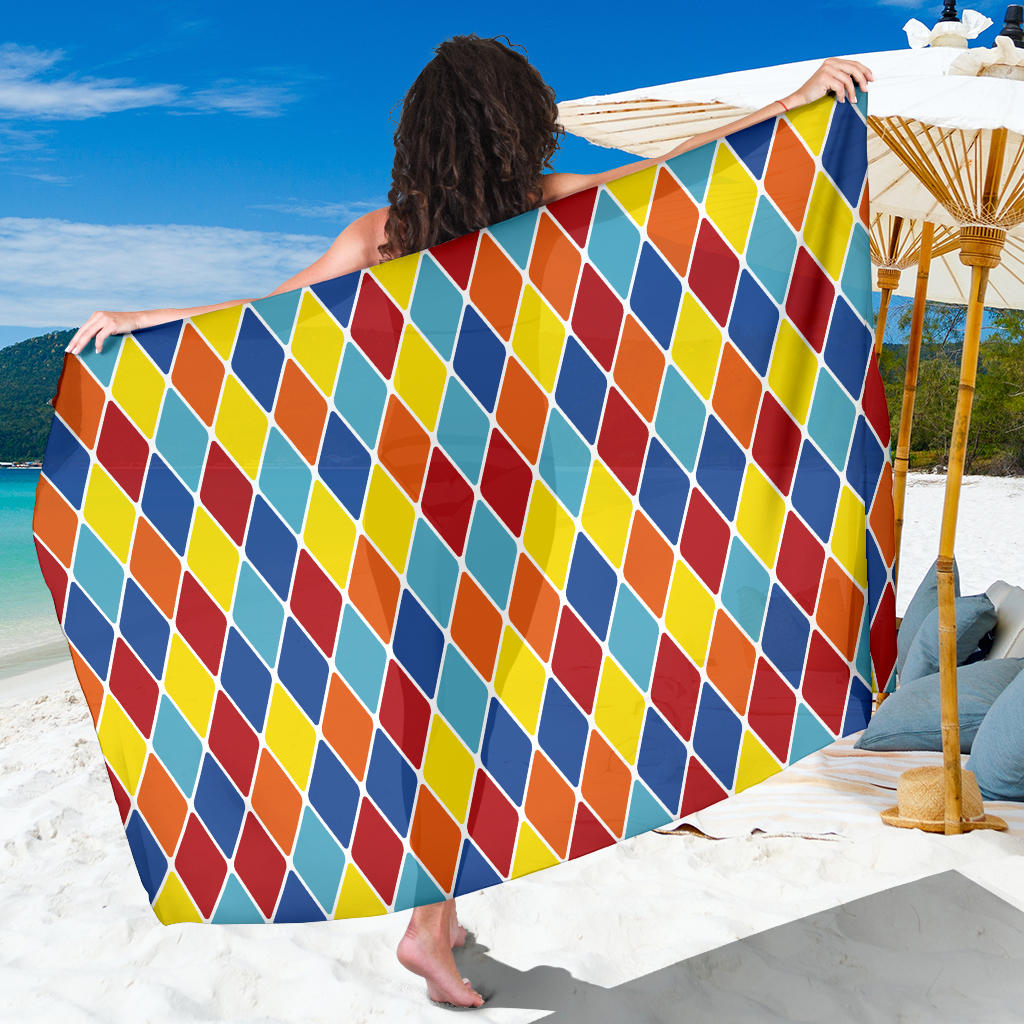Harlequin Pattern Print Design 01 Sarong Pareo Wrap
