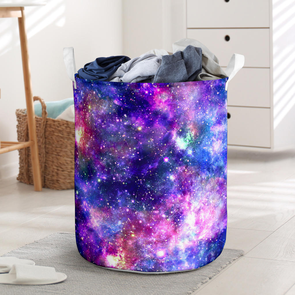 Galaxy Night Stardust Space Print  Laundry Basket